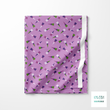 Purple and green triangles fabric