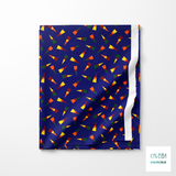 Yellow, red, orange and green triangles fabric