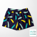 Yellow and teal brush strokes fabric