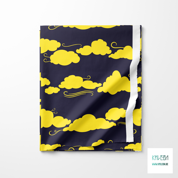 Yellow clouds fabric (Large scale)