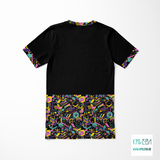 Black and geometric shapes cut and sew t-shirt
