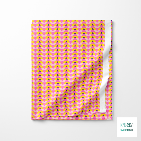 Striped triangles in yellow, pink and purple fabric