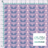 Striped triangles in blue, pink and purple fabric