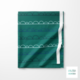 Green and blue irregular arches fabric