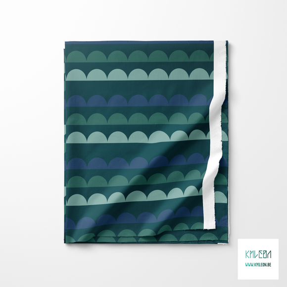 Green and blue waves fabric (Large scale)