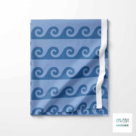 Blue waves fabric (Large scale)