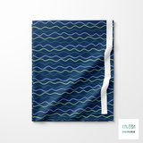 Irregular blue and green waves fabric