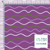 Irregular purple and green waves fabric