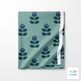 Large blue and green flowers fabric