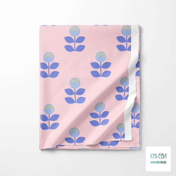 Large periwinkle flowers fabric