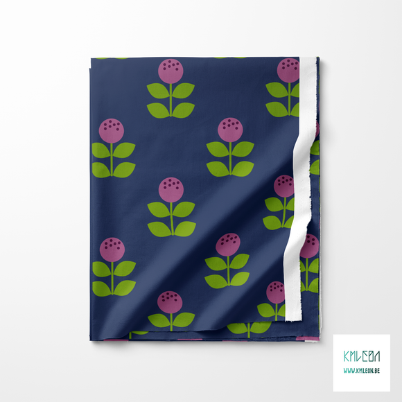 Large pink and green flowers fabric