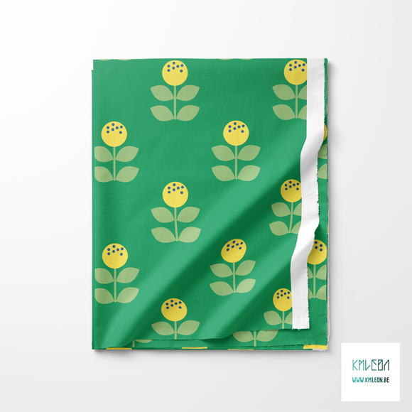 Large yellow and green flowers fabric