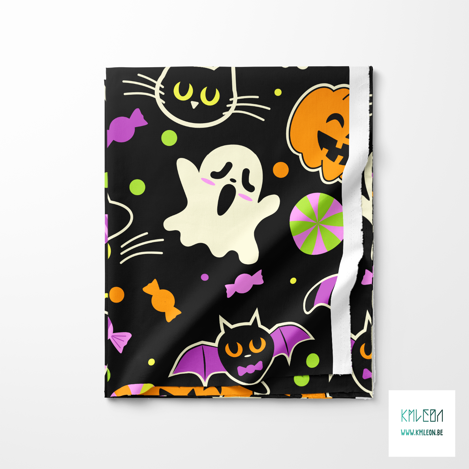 Happy Halloween pumpkins fabric