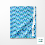 Blue, navy and teal chevron fabric