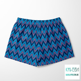Red, teal and black chevron fabric