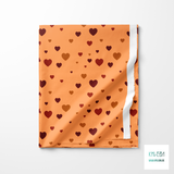 Brown hearts fabric