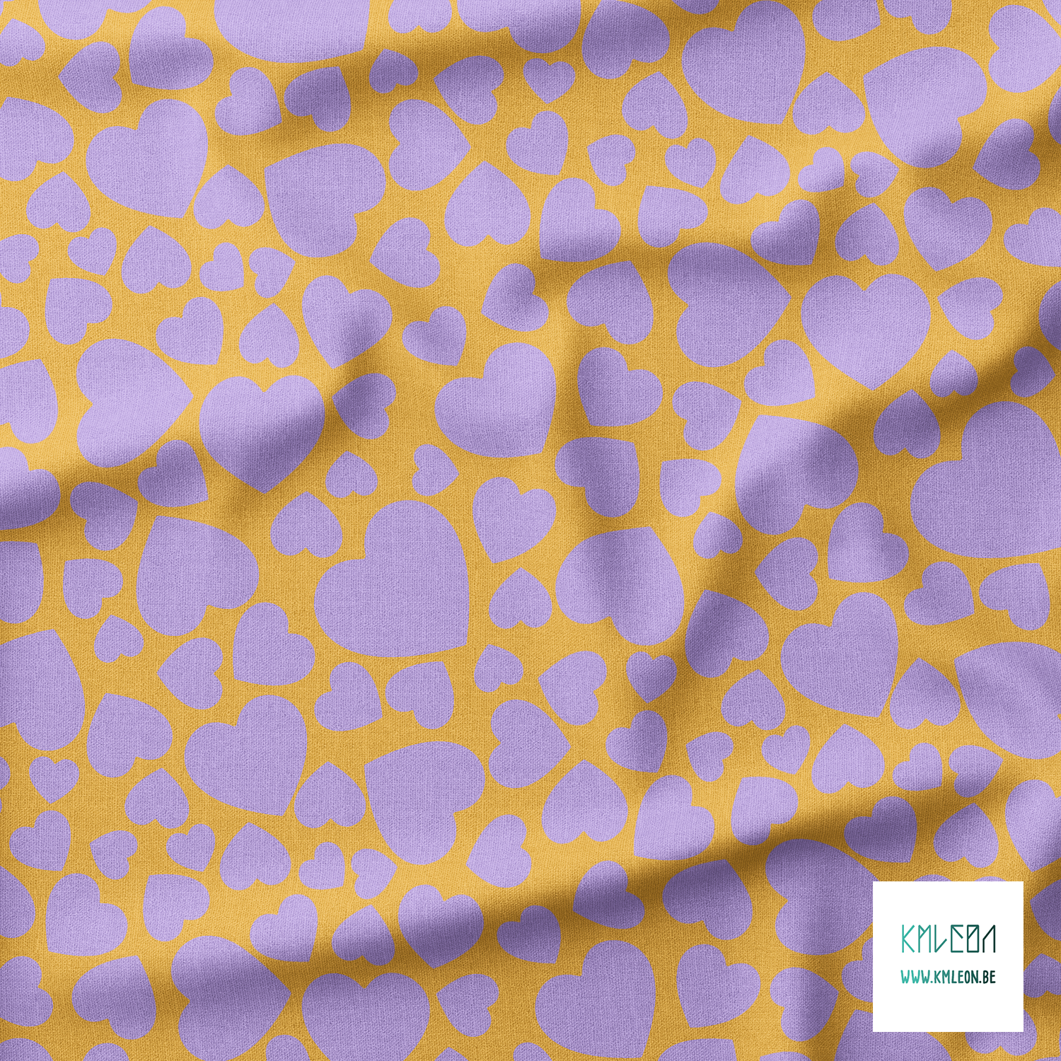 Purple hearts fabric