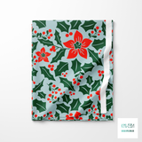 Holly and poinsettia fabric