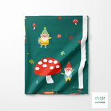 Gnomes and mushrooms fabric