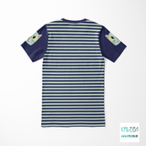 Cats and stripes cut and sew t-shirt