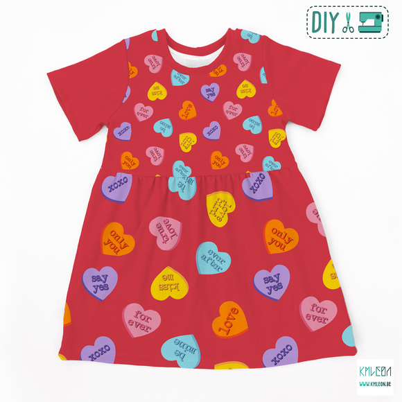 Candy hearts cut and sew dress