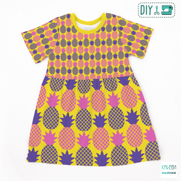 Pink and purple pineapples cut and sew dress