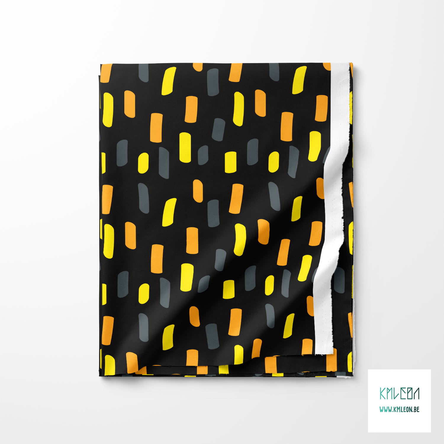 Orange, yellow and grey irregular stripes fabric