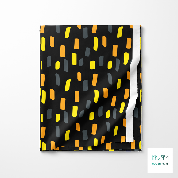 Orange, yellow and grey irregular stripes fabric