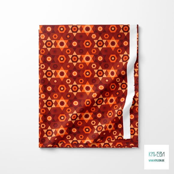 Beige, brown and orange stars fabric