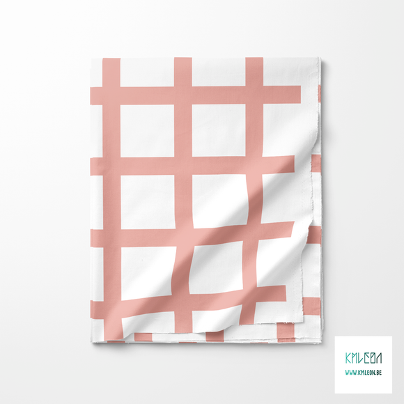 Pink and white gingham fabric
