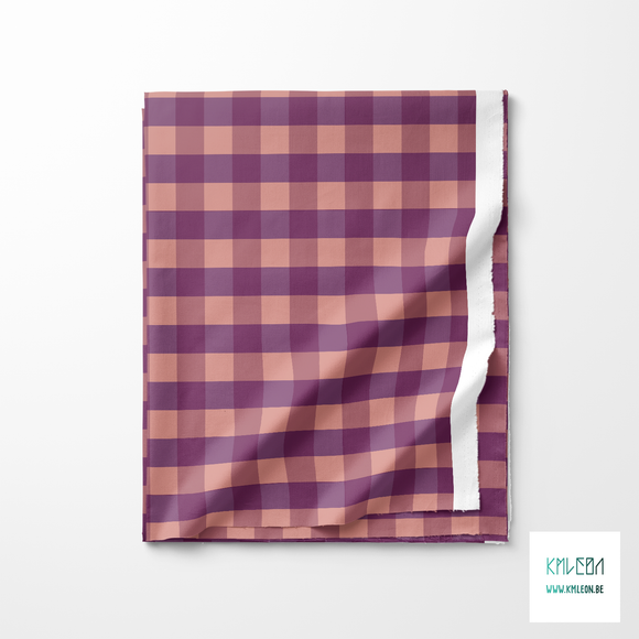 Pink and purple gingham fabric
