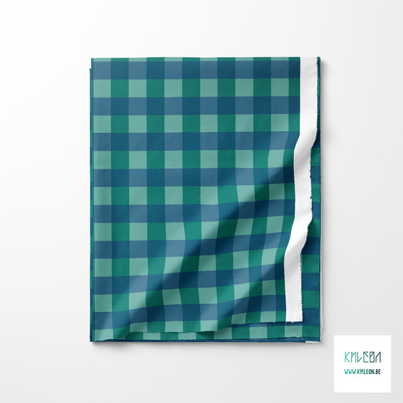 Green and blue gingham fabric