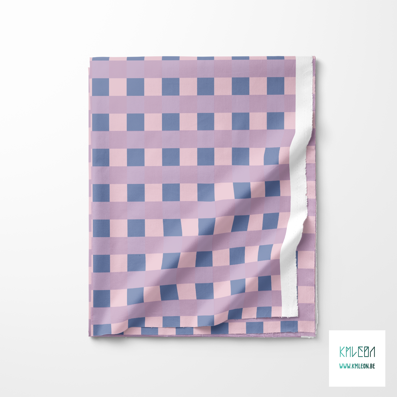 Purple, pink and blue gingham fabric