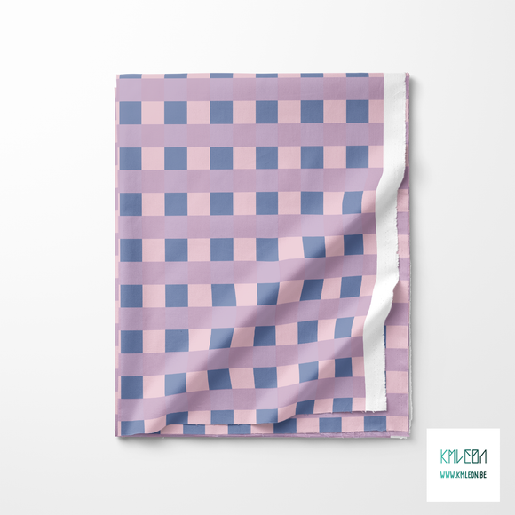 Purple, pink and blue gingham fabric