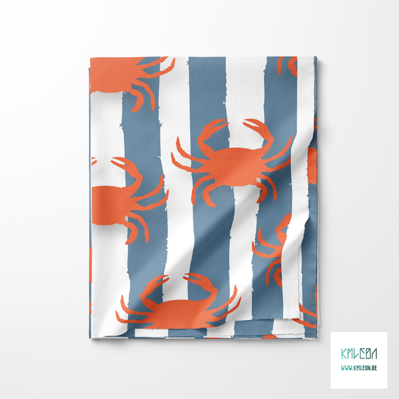 Crabs and stripes fabric (Large scale)