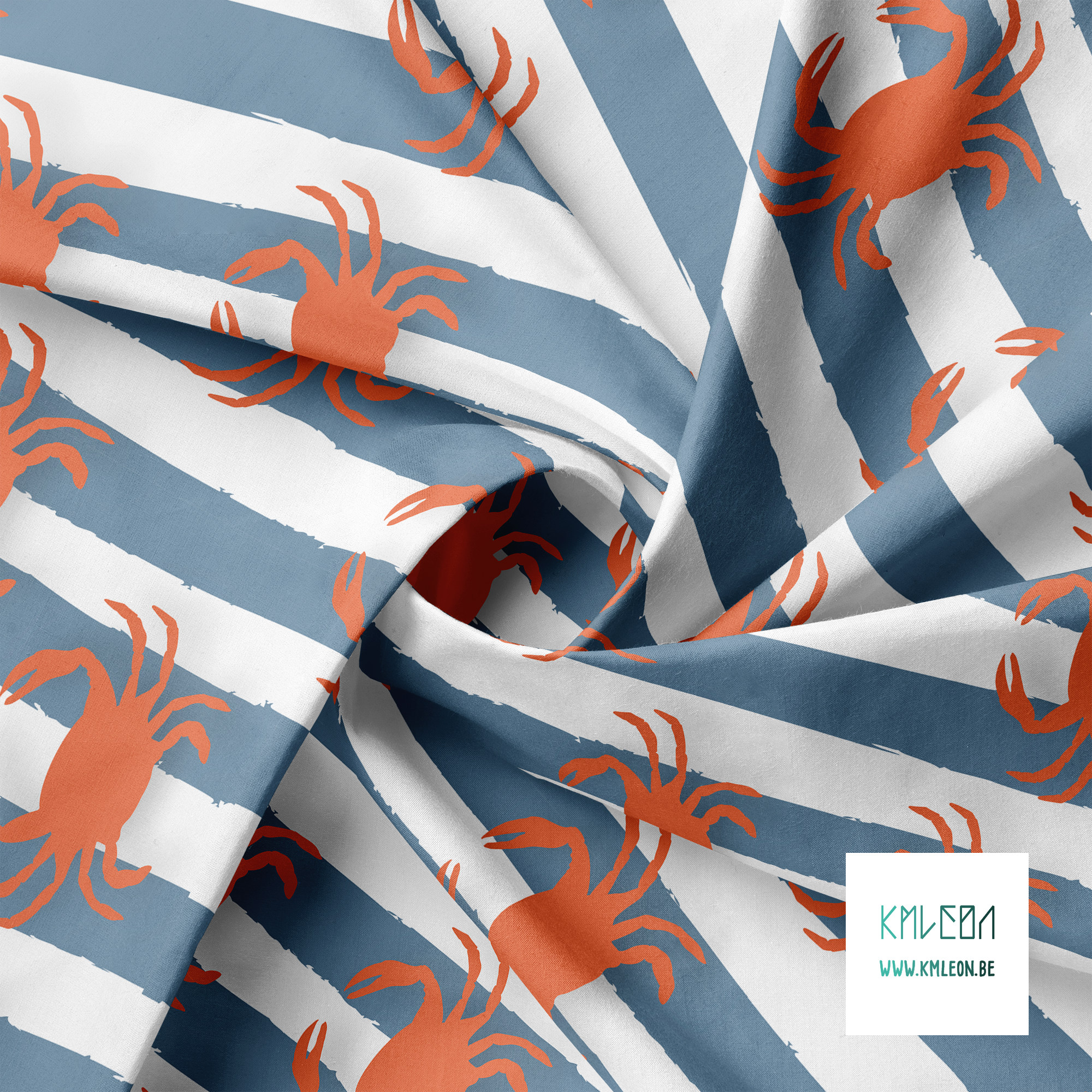 Crabs and stripes fabric (Large scale)