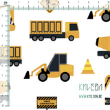 Construction cranes and trucks fabric