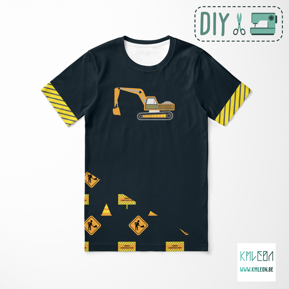 Construction crane cut and sew t-shirt