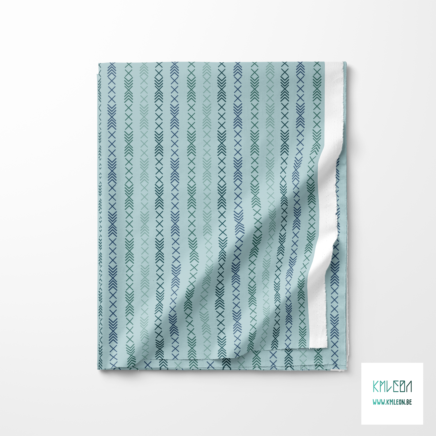 Green and blue geometric shapes fabric
