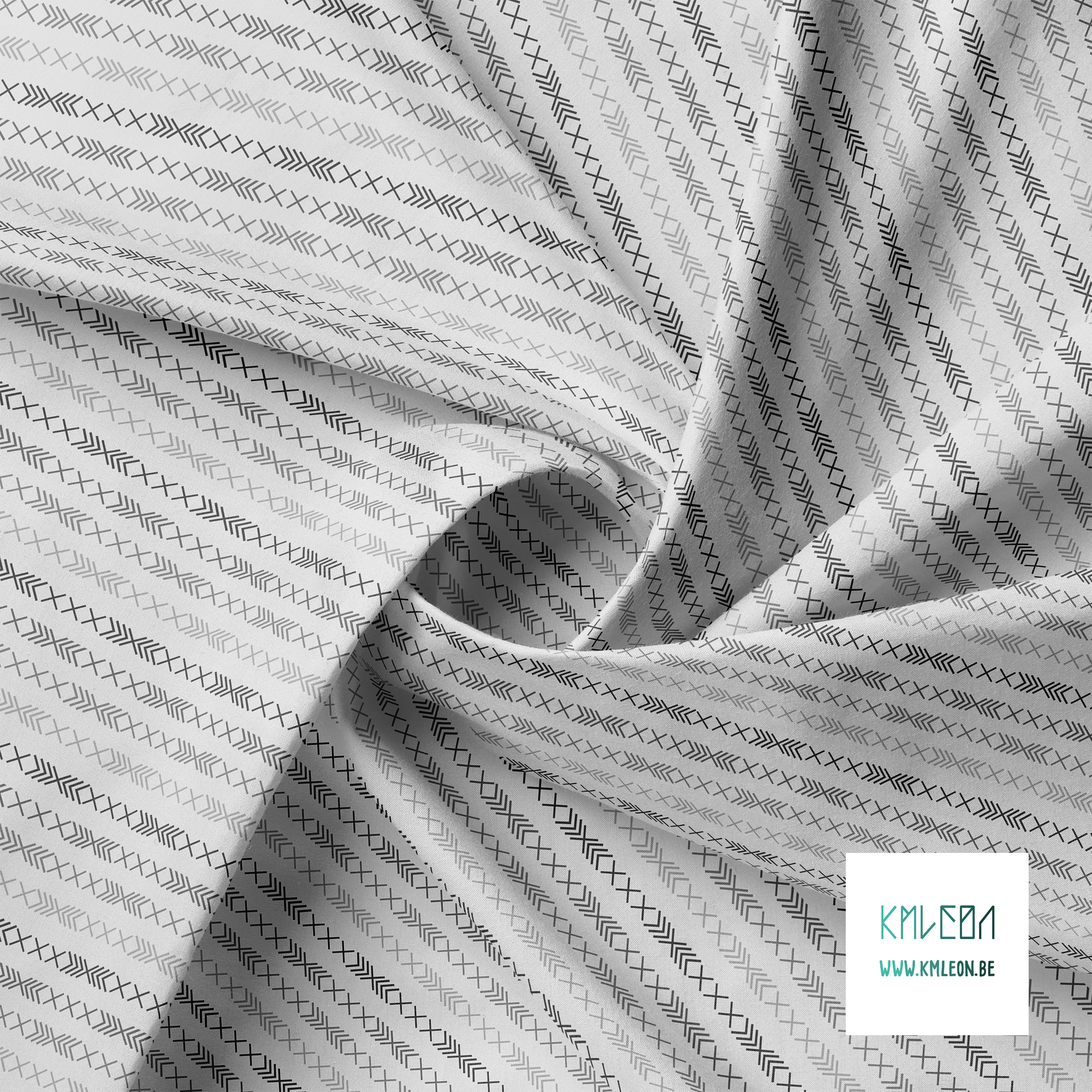 Grey geometric shapes fabric