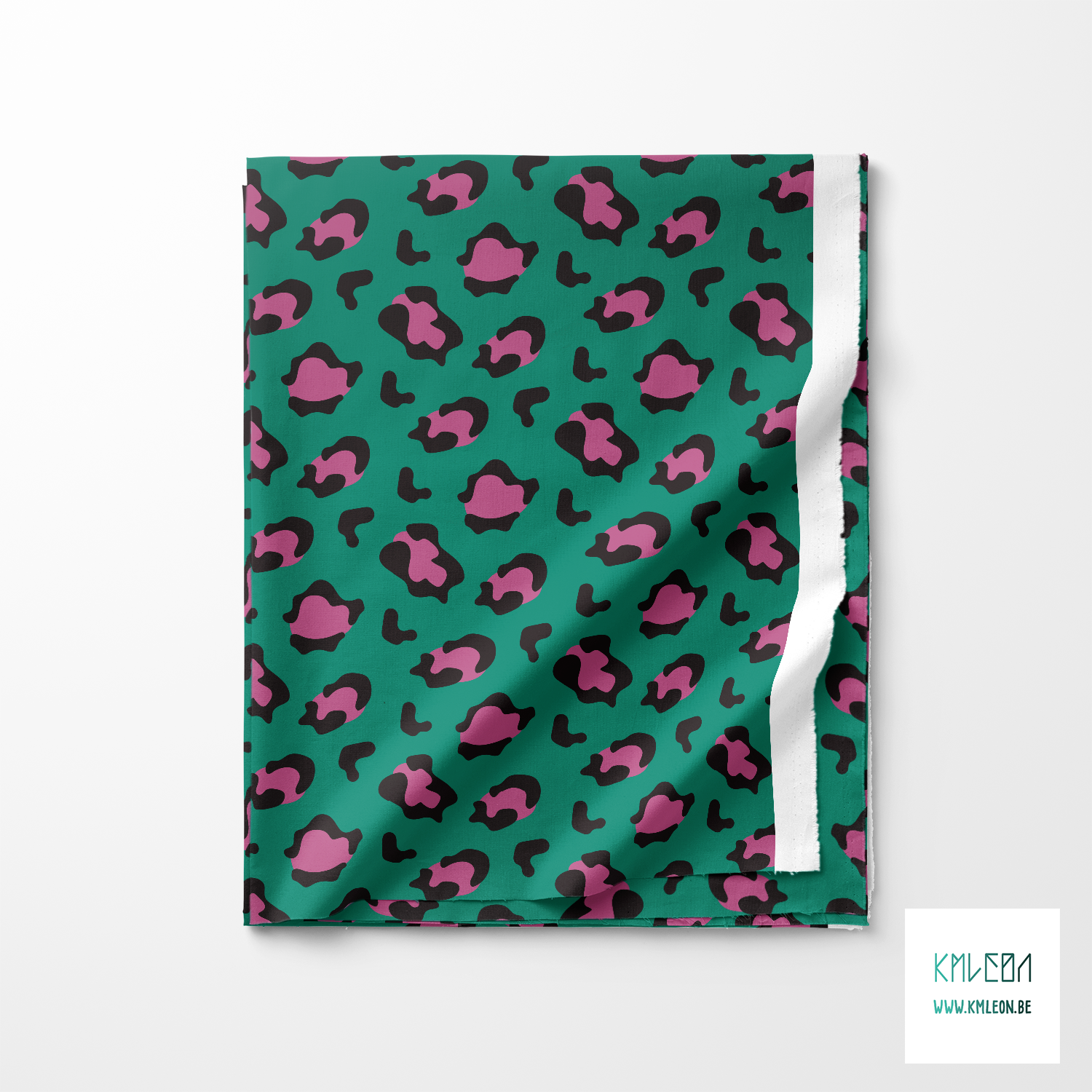 Roze en zwarte luipaardprint stof