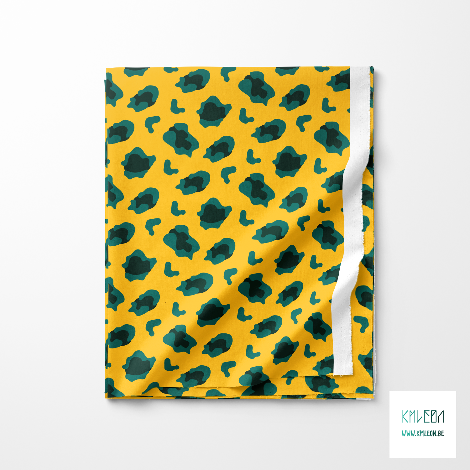 Groene luipaardprint stof