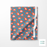 Pink and orange leopard print fabric