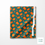 Oranje luipaardprint stof