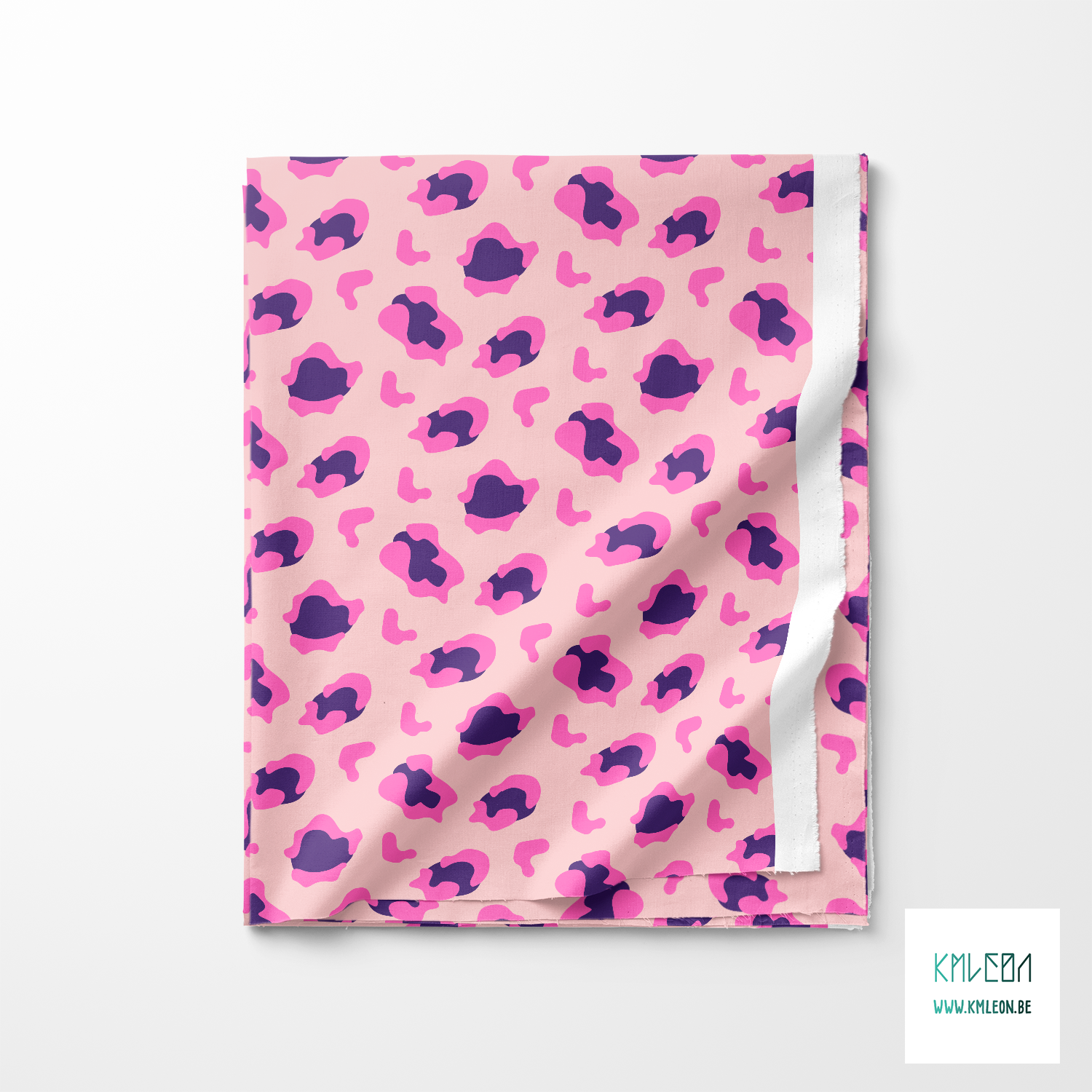 Pink and purple leopard print fabric