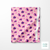 Pink and purple leopard print fabric