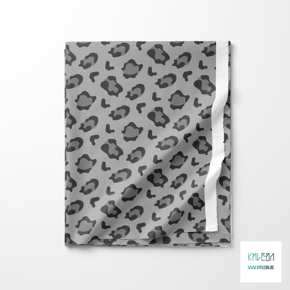 Grey leopard print fabric
