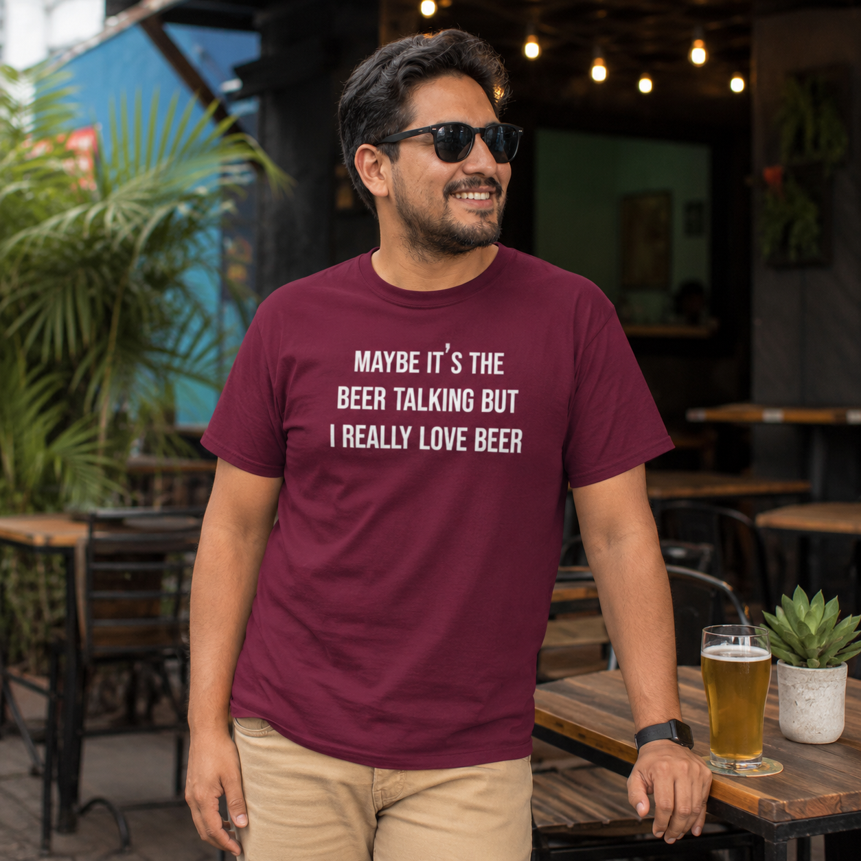 'Maybe it's the beer talking but I really love beer' adult shirt