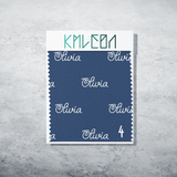 Personalised fabric in prussian blue