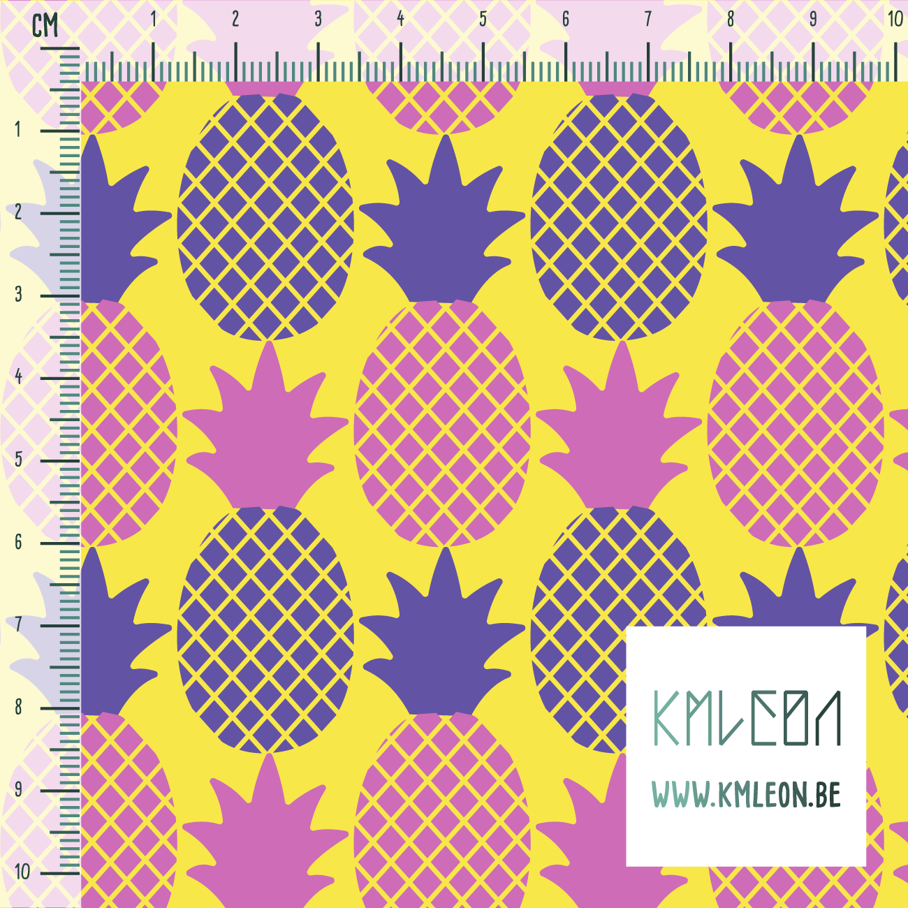 Pink and purple pineapples fabric